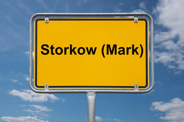 Fototapeta premium Ortstafel Storkow (Mark)
