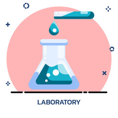 Science chemical experiment flat style.
