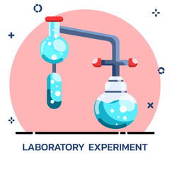 Science chemical experiment flat style.
