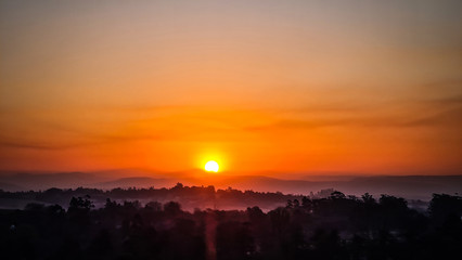 sunset in the mountains