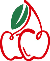 Vector Design of an Apple Logo in Red and Green
