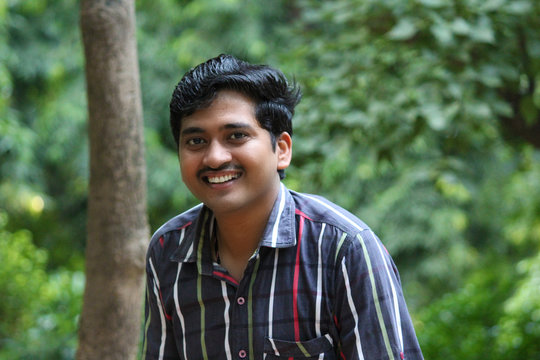 smiling portrait of cool young  man