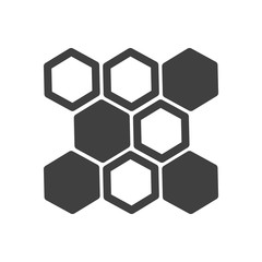 Honeycomb icon. Sweet honey treat. Image of empty and full honeycombs. Minimalistic, isolated vector image on a white background.