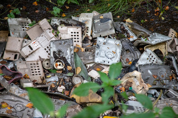 Old phones abandoned in woods 