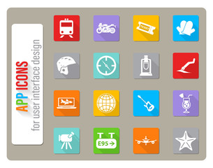 travel icon set