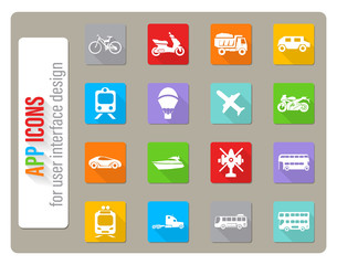 transport types icon set