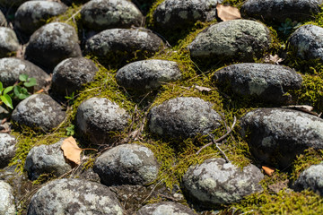八女市　福島八幡宮　石の壁