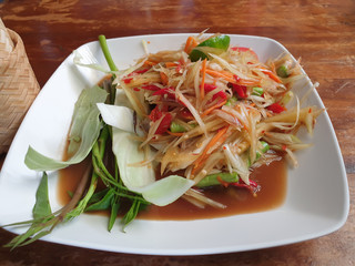 Northeastern style Spicy Papaya Salad