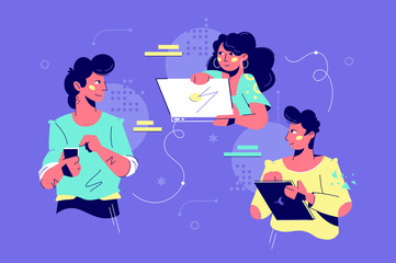 Friendly teamwork collaboration