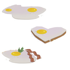 Illustration of fried eggs for use in restaurants, cafes, etc.