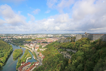 Besancon town from the citadel, France	