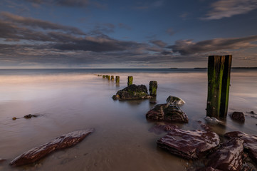 Sunset on Youghal Groynes