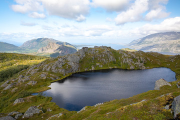 On a hike in the Velfjord mountains on Helgeland's Jutland in northern Norway
