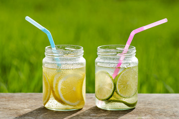 Homemade fresh lemonade or infused water