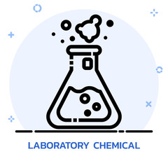 Science chemical experiment line style.