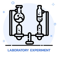 Science chemical experiment line style.