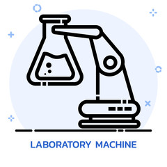 Science laboratory machine learning line style.
