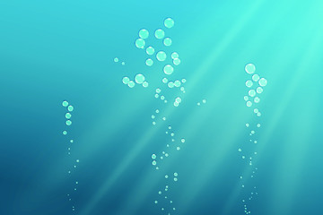 Fototapeta premium Underwater background. Undersea vector texture. Blue underwater fizzing air bubbles. Vector illustration EPS10
