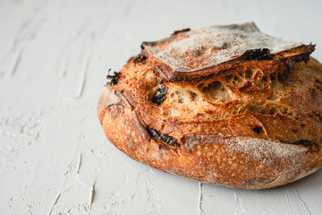 Sourdough artisan bread loaf of traditional Homemade rye starter