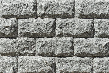 Stone masonry of gray granite blocks