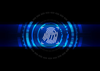 Fototapeta premium Abstract technology fingerprint security design concept background, vector illustration design background
