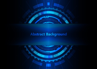 Abstract circle technology on blue light design concept background, vector illustration design background