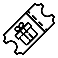 Gift Ticket Flat Icon Isolated On White Background