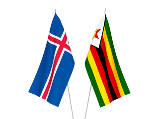 Iceland and Zimbabwe flags