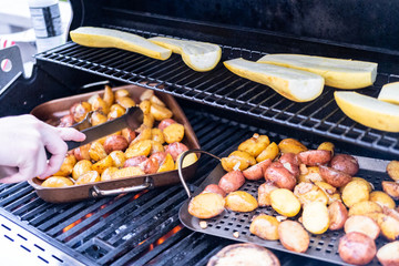 Grilling potatoes