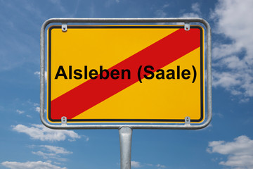 Ortstafel Alsleben (Saale)