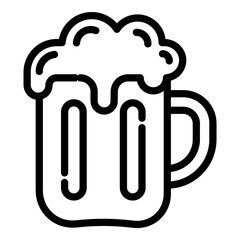 Mug Of Beer Flat Icon Isolated On White Background