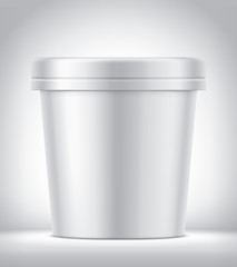 Plastic Cup for Ice Cream on Background. Matt version. 