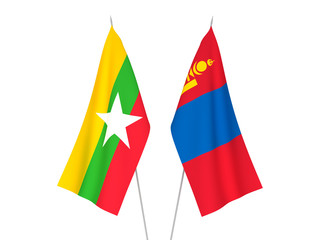 Myanmar and Mongolia flags