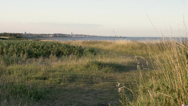 sunset view british seaside coastline in lowestoft england uk
