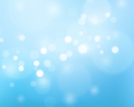 Beautiful Blue soft gradient background with bokeh effect. Blurred smooth backdrop. Vector illustration for your graphic design, banner, wallpapers, poster, card