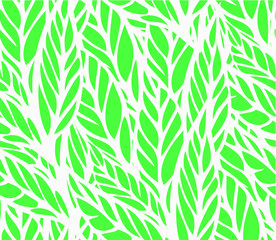 Naklejka na ściany i meble Seamless pattern with green leaves