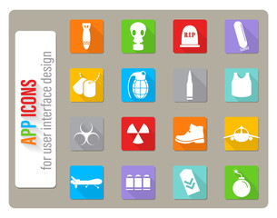 war symbols icon set