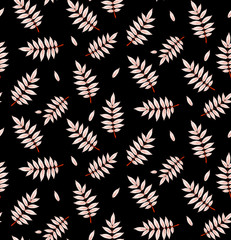 Seamless pattern with  leaves