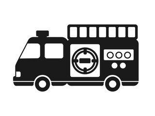消防自動車のアイコンイラスト