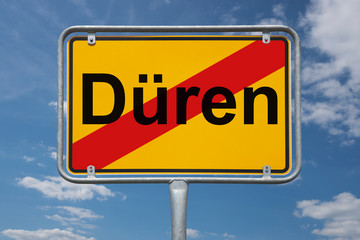 Fototapeta premium Ortstafel Düren