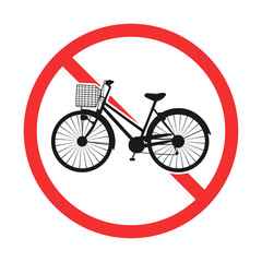 自転車禁止マークのイラスト