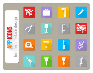 Work tools icons set