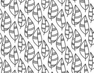 
seamless pattern with black and white leaves