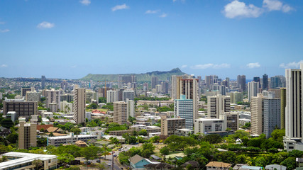 Beautiful Aerial View of Honolulu, Hawaii