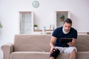 Young injured man in unrequited love concept