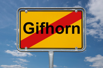 Fototapeta premium Ortstafel Gifhorn