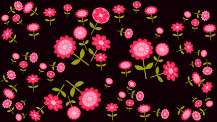 Seamless pattern with Pink Flowers. Design for wallpaper, gift paper, pattern fills, web page background, flowers greeting cards.