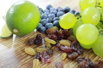 マスカットとブルーベリーとライム