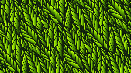 Seamless  pattern with green leaves 