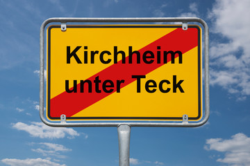 Obraz premium Ortstafel Kirchheim unter Teck